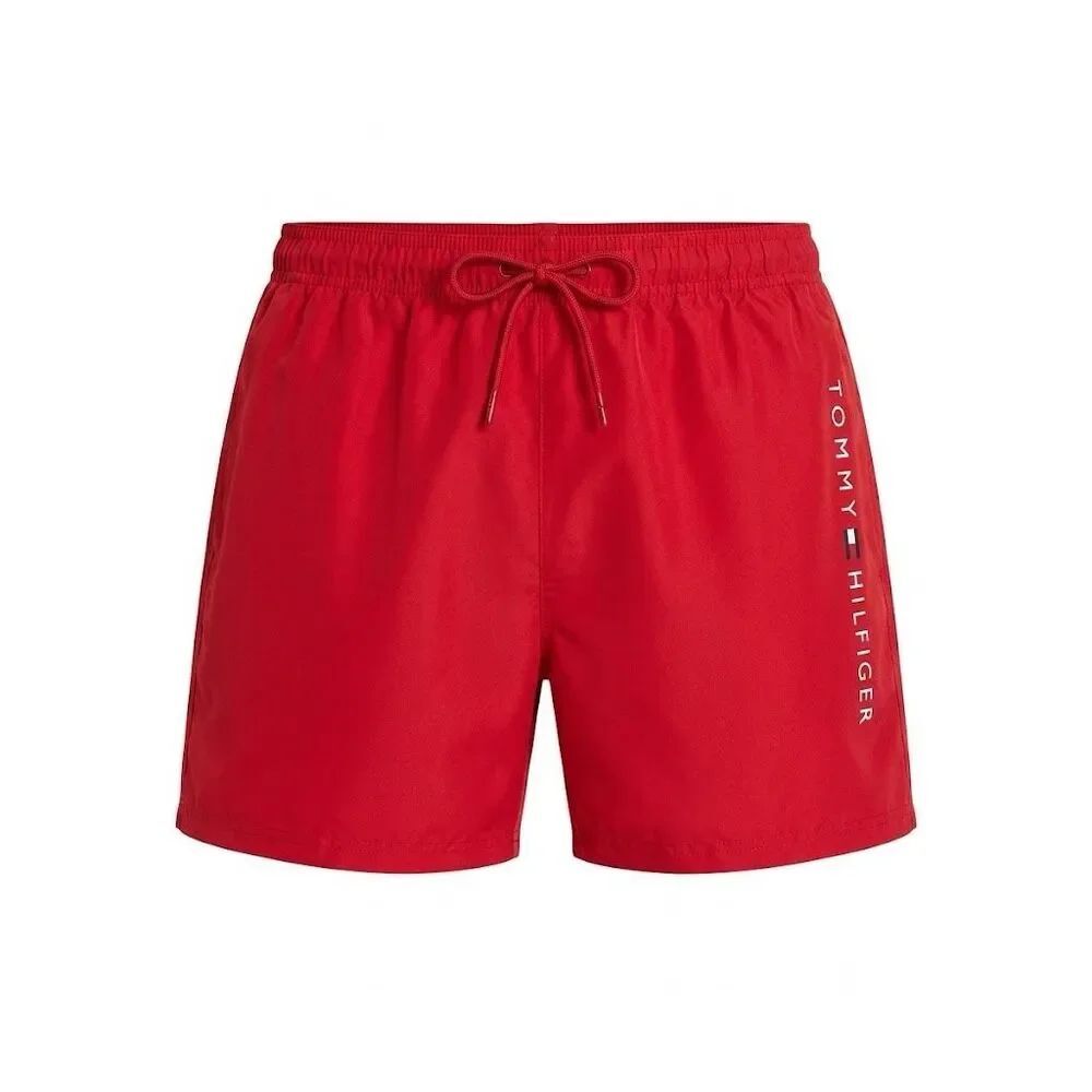 Tommy Hilfiger Red Logo Brief Lined Swim Trunks NWT